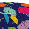thumbnail image 3 of Umbrella Pouf Cover with Zipper, Numerous Colorful Rainy Weather Accessories Drawings Drops Illustration, Soft Decorative Fabric Unstuffed Case, 30" W X 17.3" L, Navy Blue Multicolor, by Ambesonne, 3 of 5