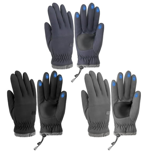 AOWOO 3 Pairs Winter Gloves for Men Women - Wool Fleece Liner Touchscreen Gloves, Thermal Warm Winter Gloves for Cold Weather