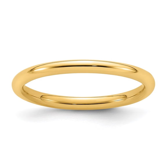 DewberryDiamonds 14k Yellow Gold 2mm Standard Weight Comfort Fit Wedding Band Size 6 (Weight : 2.28 gm Width : 2 mm)