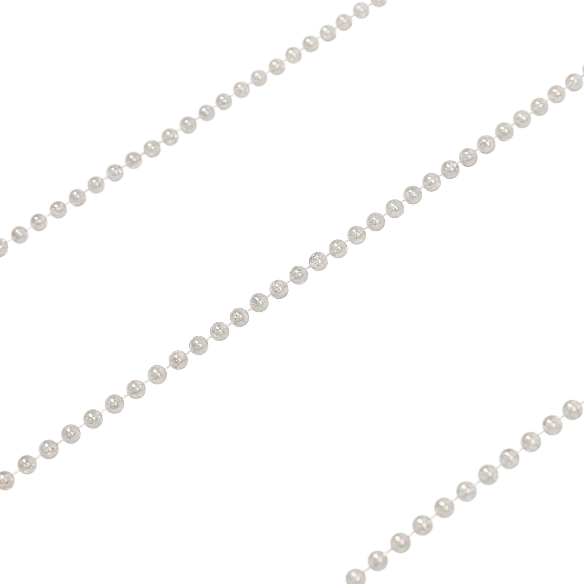 Shiny Clear Iridescent Beaded Christmas Garland 15' x 6mm