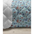 thumbnail image 3 of Cherry Down Alternative Comforter, Summer Pattern with Cartoon Fruit and Leaves Repeated on a Plain Backdrop, Microfiber Quilt for All Season, 5 Sizes, Vermilion Lime Green, by Ambesonne, 3 of 3