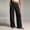 Black, variant on Women's Double Waistband Drawstring Wide Leg Casual Pants, Draped Breathable Straight Leg Trousers for Daily Commute & Office Green S