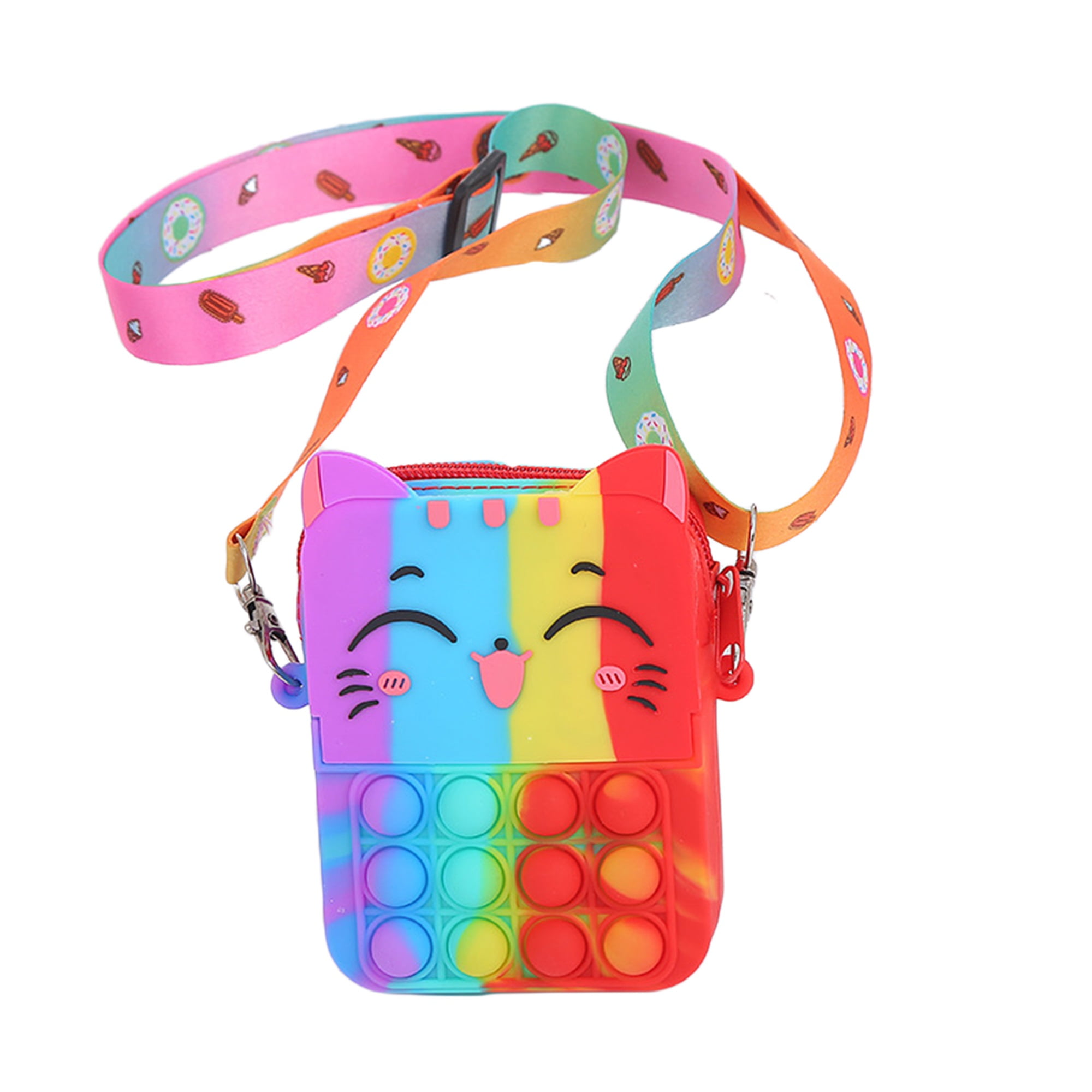 One opening Female Toy Bag Squeeze Push it Pop Bubble Cartoon Cat Messenger Bag