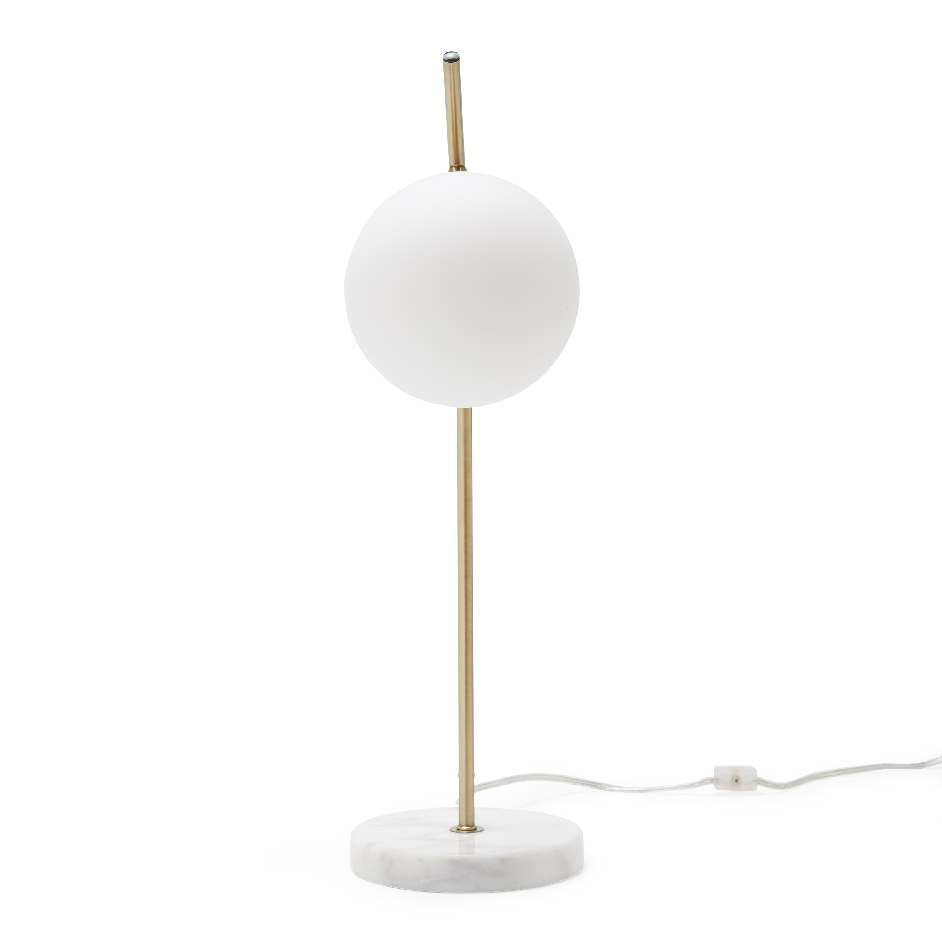 MoDRN Glam White and Antique Brass Marble Desk Lamp, LED Bulb Included - image 2 of 5