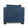 thumbnail image 5 of GDF Studio Quran Contemporary Fabric Club Chair, Navy Blue and Dark Brown, 5 of 7