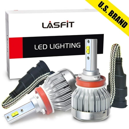 LASFIT H11 H8 H9 H16 Cree Chips LED Headlight Bulbs Fanless LED Conversion Kits Halogen Replacement for Low Beam/Fog Light 40W 6000LM 6000K Xenon White-Plug & Play (2