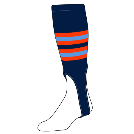 

TCK Baseball Stirrups Large (300I 7in) Navy Orange Baby Blue