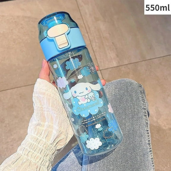 550ML Kawaii Sanrio Water Bottle Hello Kitty Kuromi Cinnamoroll Water Cup Outdoor Portable High Temperature Resistant Convenient