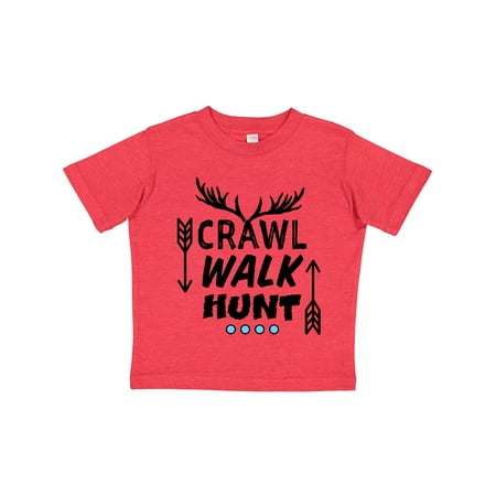 

Inktastic Crawl Walk Hunt in Blue with Arrows and Antlers Gift Toddler Boy or Toddler Girl T-Shirt