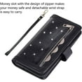 thumbnail image 5 of Wallet Case for Samsung Galaxy Note 8,Magnetic Handbag Zipper Pocket PU Leather Flip with 9 Card Slots and Wrist Strap Folio TPU Inner Stand Case for Samsung Galaxy Note 8 - Black, 5 of 14
