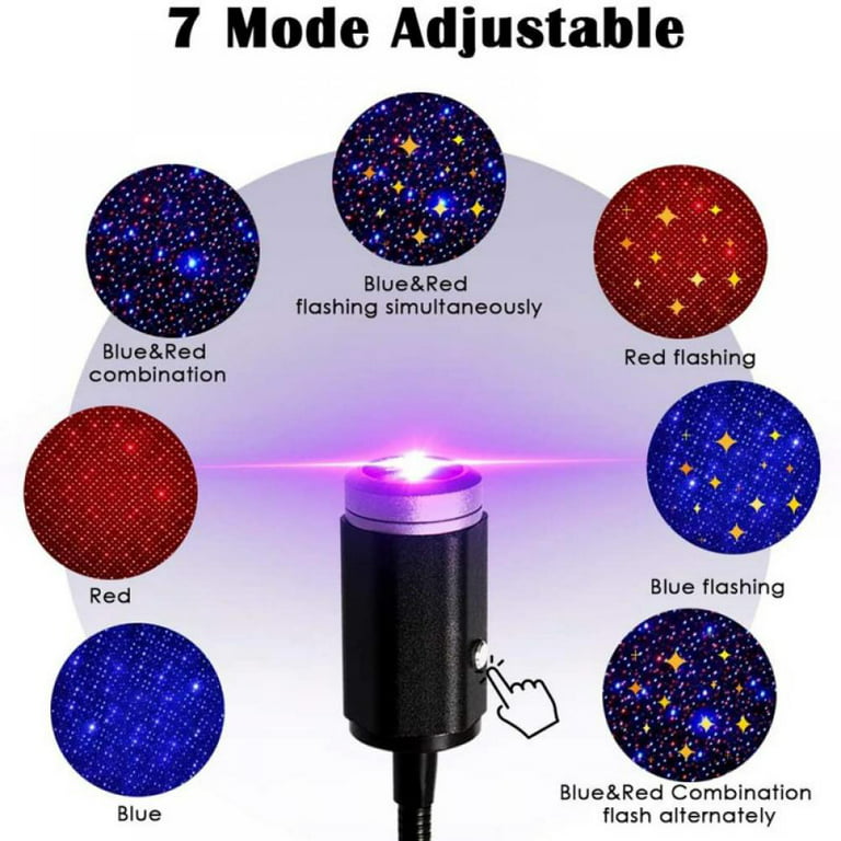 Star Projector Night Light Auto Roof Star Lights LED USB Lights Interior  Car Lights Romantic Ambient Lamp for Bedroom, Party, Car, Ceiling and Stage  Decoration 