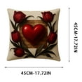 thumbnail image 3 of Cadancy Pillow Covers 18x18 Romantic Red Heart Rose Decorative, Throw Pillowcase for Valentine's Day, Anniversary Couple's Bedroom Home Decor for Sofa Couch Outdoor, 3 of 5