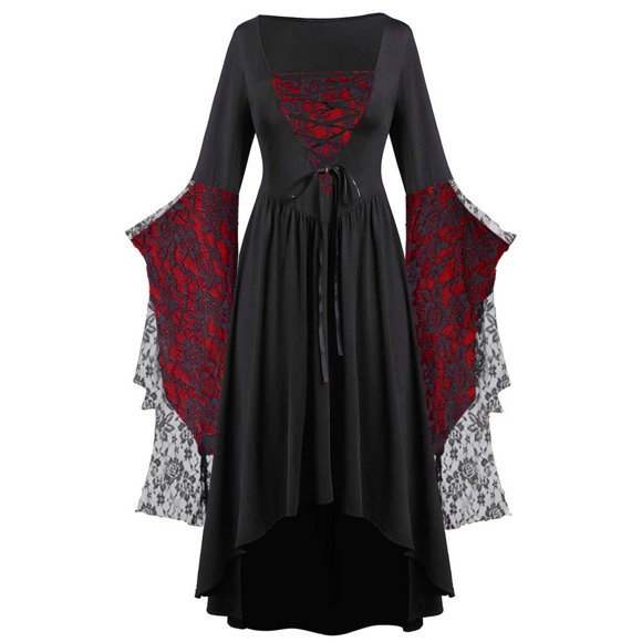 2025 Gothic Clothes for WomenClothes Uni Lace Skeleton PunkDress Plus Size RetroPastel Clothes Dress
