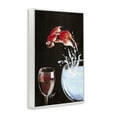 thumbnail image 3 of Stupell Industries Fish Diving Into Wine Glass Animals Painting White Framed Art Print Wall Art, 16 x 24, 3 of 8