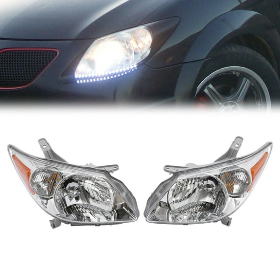 TFCFL Pair Headlights Halogen Headlamps Assembly For Pontiac Vibe 2005 2006 2007 2008 LH & RH