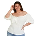 thumbnail image 1 of Blusa Roman Fashion BL-GR-1824-BLANCO Talla Extra Blanco, 1 of 6