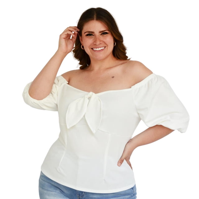 Blusa Roman Fashion BL-GR-1824-BLANCO Talla Extra Blanco