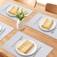thumbnail image 2 of Placemats 6 Pack Rectangle Plastic Placemats for Table Decor Washable Heat Resistant Table Placemats Wipeable Table Mat Light Gray 17.7x11.8inch, 2 of 6