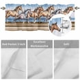 thumbnail image 3 of Western Horse Valances for Windows Vintage Watercolor Brown Grey Running Horses Valance Curtains Rod Pocket Bathroom Small Window Treatments for Kitchen Living Room Bedroom, 54"x18", 3 of 7