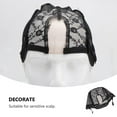 thumbnail image 3 of 2Pcs U Partie Mesh, Capuchons de Filet de Perruque Élastique, Couvre-Tête de Filet de Perruque en Dentelle, Tissage Capuchon de Filet de Perruque Réglable Extensible pour la Fabrication de Perruques (Noir), 3 of 5