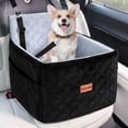 thumbnail image 2 of Dog Booster Car Seat for Small/Medium Dogs Up to 35lbs, DOMIPET Pet Car Travel Bed with Storage Pockets & Safety Belt, Elevated Cushion Fully Detachable and Washable, 2 of 9