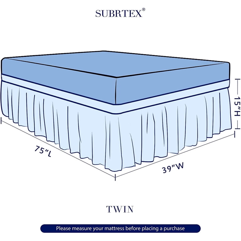 Subrtex Easy Fit Wrap-Around Bed Skirt Twin Chocolate photo 3