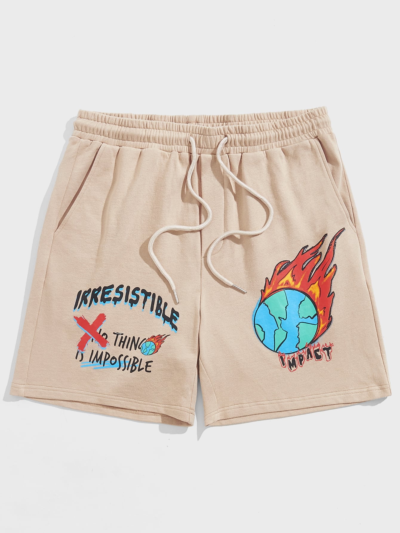 Men Slogan Basketball Graphic Track 