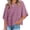 Purple, variant on Women's Casual Loose Fit 3/4 Bell Sleeve Crew Neck Cotton Blend T-Shirt Tops,Blue,S