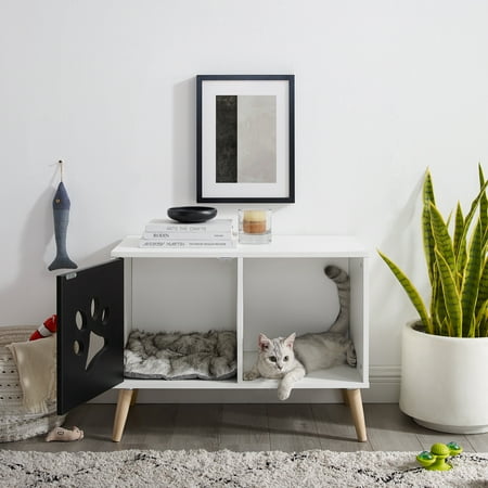 UPC: 0850018680646 | Sam s Pets Convertible 22 Black and White Cat Tree End Table