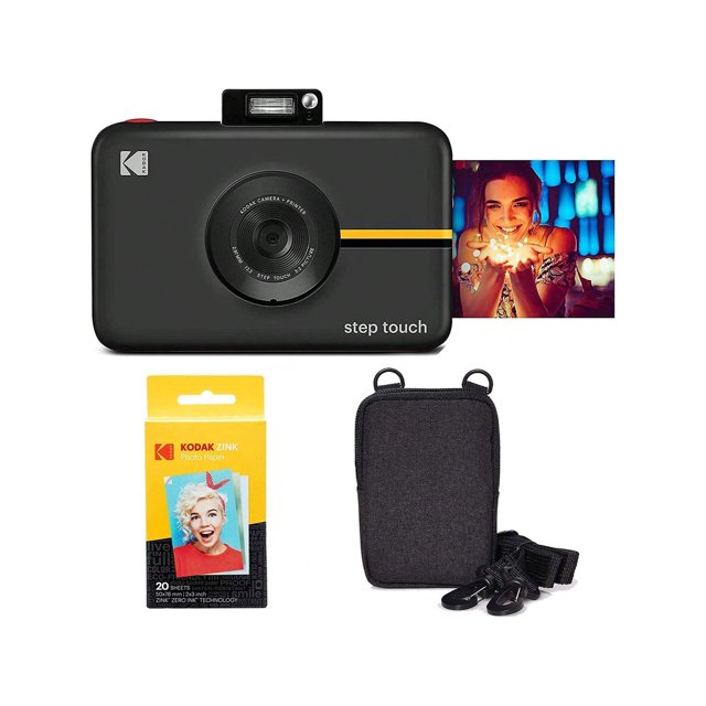 Kodak Step Touch Instant Camera GO Bundle - 13MP Digital Camera & Instant Printer With 3.5 LCD Touchscreen Display, 1080p HD Video - Editing Suite, Bl