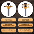 thumbnail image 4 of Tongue and Groove Router Bit Set (2 PCS) with 1/4 Inch Shank T Shape, Wood Milling Saw Cutter by LU&MN (Woodworking Tools for Home, 4 of 7