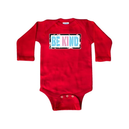 

Inktastic Be Kind Stencil in Trans Colors Gift Baby Boy or Baby Girl Long Sleeve Bodysuit