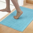 thumbnail image 2 of Unique Bargains Washable Cotton Bath Rugs Quick Dry Floor Carpet Shower Mat Blue, 2 of 7