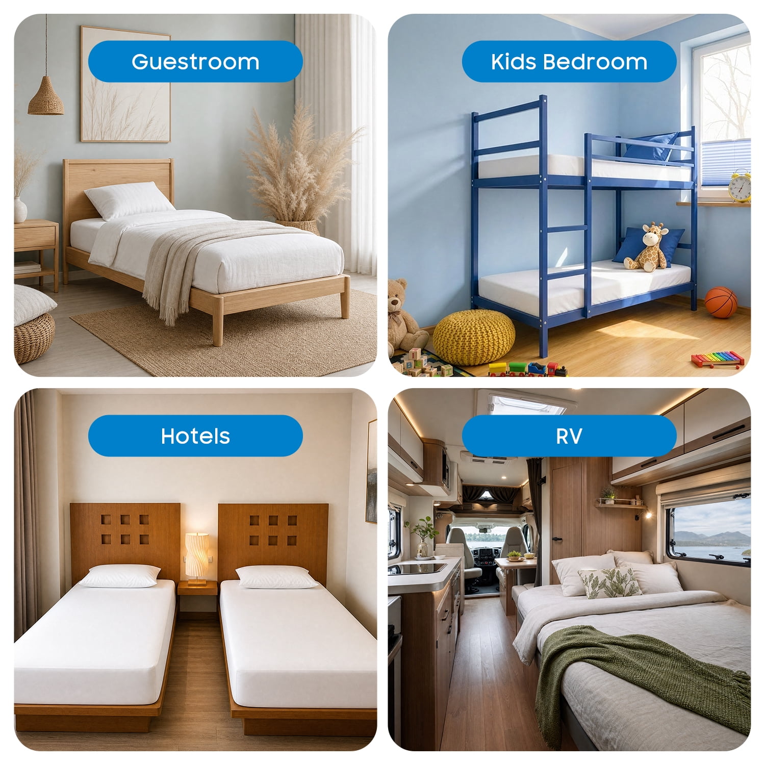Bedstory 8" Twin Memory Foam Mattress, Tight-Top Medium Firm Pocket Springs Mattress for Cool Night & Pressure Relief