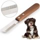 thumbnail image 1 of Cuchillo recortador para diestros, cuchillo profesional para pelar perros con mango ergonómico de madera, 1 of 5