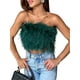 thumbnail image 1 of SAYOO Mujeres Plumas Crop Tops Faux Fur Tube Top Sin Mangas Color Sólido Camisole Cami Chaleco para Club Party SAYOO  Vogue, 1 of 2