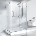 thumbnail image 2 of VIGO Monteray 32 in. L x 48 in. W x 79 in. H Frameless Hinged Shower Enclosure Kit in Brushed Nickel with 3/8 in. Clear Glass, 2 of 11