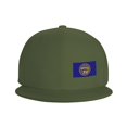 thumbnail image 3 of DouZhe Flat Brim Cap Snapback Hat, Nebraska State Flag Prints Adjustable Green Adult Baseball Cap, 3 of 6