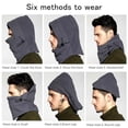 thumbnail image 4 of Bike Riding 6 in 1 Thermal Fleece Balaclava Outdoor Ski Masks Cycling Beanies Winter Protector Face Hats Navy, 4 of 7