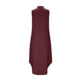 thumbnail image 7 of Women's Summer Maxi Dress 2026 Women Solid Summer Dress Maxi Casual Loose Beach Sundresses V Neck Sleeveless Dresses Wine M, 7 of 7