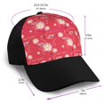 thumbnail image 2 of Naloa Hello Summer Flamingo Adult adjustable Print Baseball Hat, Patchwork curved brim baseball capfor Men and Women, One Size, 2 of 5