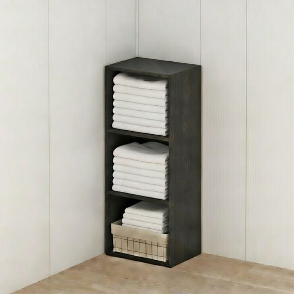 Slim Narrow 3-Tier Open Storage Shelf Unit - Freestanding Organizer Tower for Closet, Bedroom, Bathroom, Small Spaces