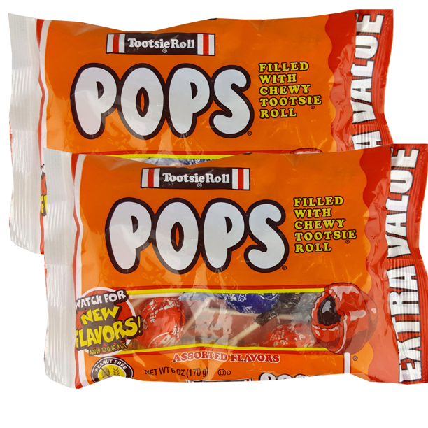 Tootsie Roll Pops Assorted Flavor with Chewy Tootsie Roll Candy Peanut