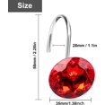 thumbnail image 2 of Rojo: juego de 24 anillos para cortina de ducha con borlas, ganchos de cristal para cortina de ducha, ganchos decorativos para cortina de ducha, 2 of 5