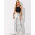 thumbnail image 4 of DARING DIVA Women's Faux Leather High Waist Straight Leg PU Punk Trousers XS Silver, 4 of 6