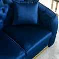 thumbnail image 6 of 81.8"W Chesterfield Sofa, Velvet 3 Seat Couch with Button Tufted Decor and Gold Stainless Legs, Luxury Vintage Couch for Living Room, Office, Navy Blue, 6 of 8