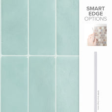 Smart Tiles Peel and Stick Backsplash, 5 Adhesive Tiles, Morocco Blue, 11.43"x9"