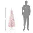 thumbnail image 6 of Spaco 5 Feet Tall Snow Flocked Artificial Pencil Christmas Tree, Slim Xmas Tree with Realistic Branches and Plastic Base Stand, Christmas Tree for Holiday Decor, Pink, 6 of 7