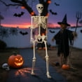 thumbnail image 2 of 5.4 ft Halloween skeleton decoration, with movable joints, flexible skeleton for poses, scary skeleton suitable for indoor and outdoor Halloween decorations, haunted houses, courtyards, cemeteries., 2 of 8
