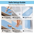 thumbnail image 2 of Lux Decor Collection Bath Tub Mat Non Slip 40 x 16 Inch - Bathroom Shower Mat with Suction Cups - Machine Washable (Clear Blue), 2 of 11